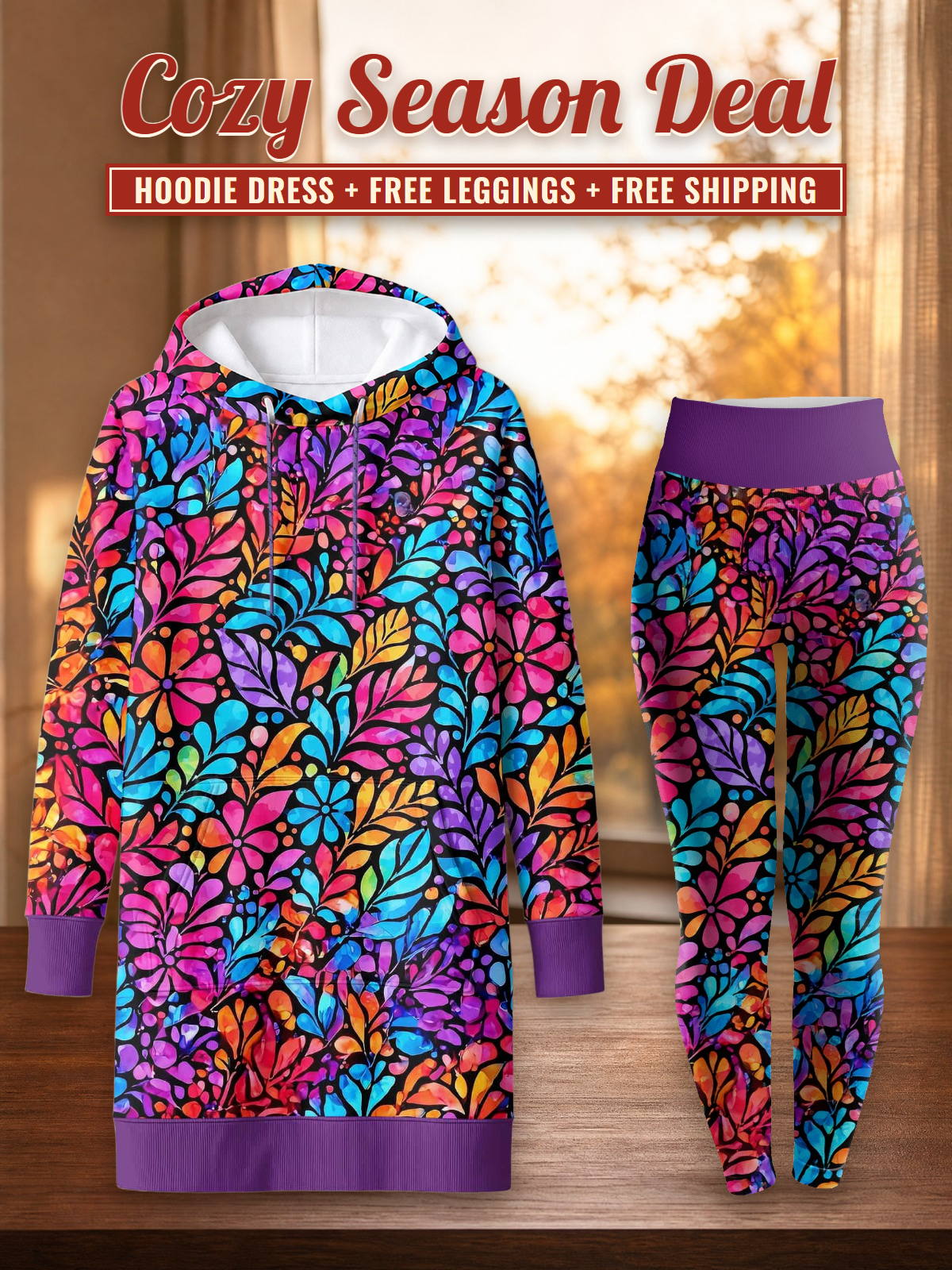 "Rangi" Hoodie Dress & Leggings Deal – Cozy Season Deal: hoodie dress + free leggings + free shipping