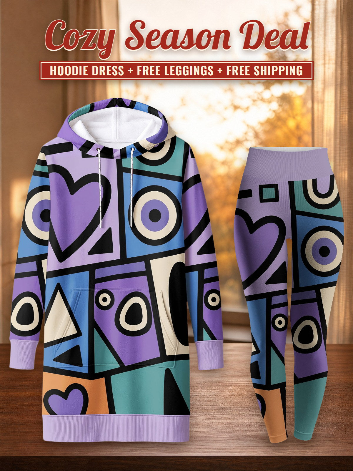 "Sanaa" Hoodie Dress & Leggings Deal – Cozy Season Deal: hoodie dress + free leggings + free shipping