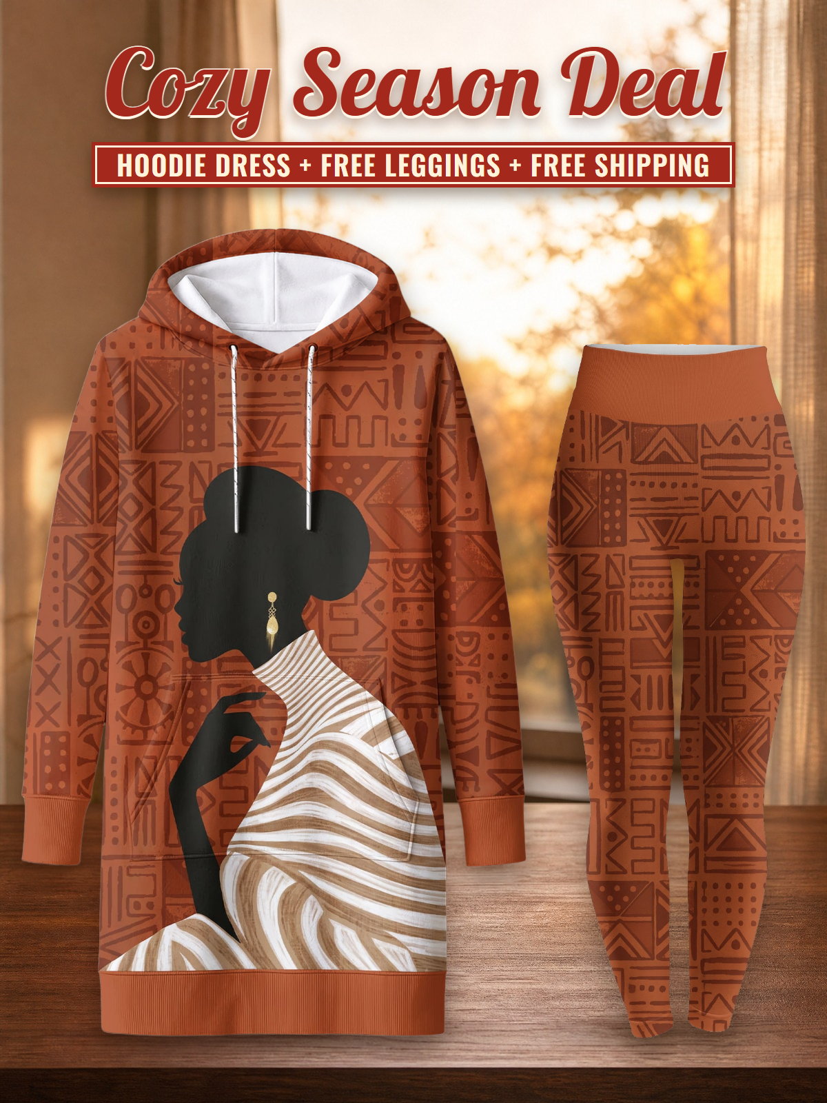 "Shuka" Hoodie Dress & Leggings Deal – Cozy Season Deal: hoodie dress + free leggings + free shipping