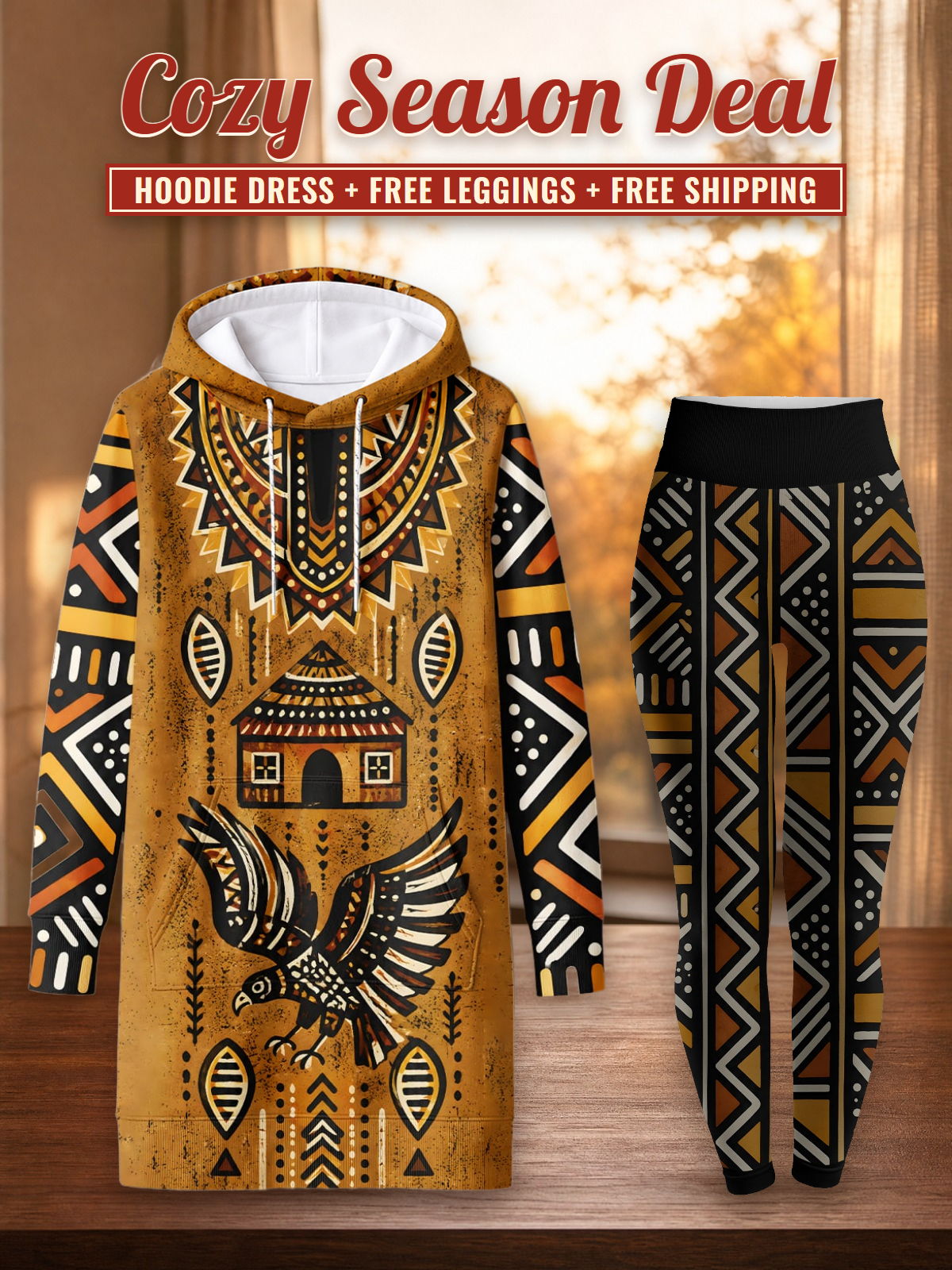 "Tai" Hoodie Dress & Leggings Deal – Cozy Season Deal: hoodie dress + free leggings + free shipping