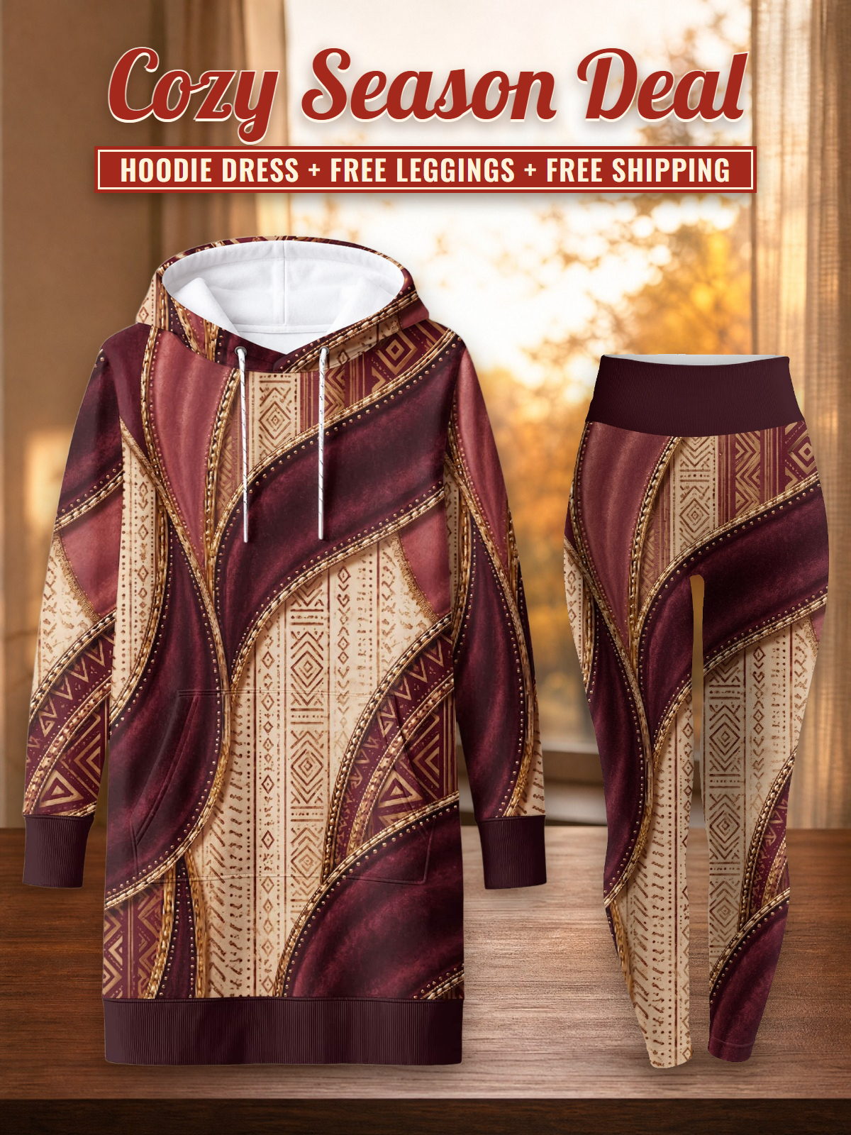 "Tapa" Hoodie Dress & Leggings Deal – Cozy Season Deal: hoodie dress + free leggings + free shipping
