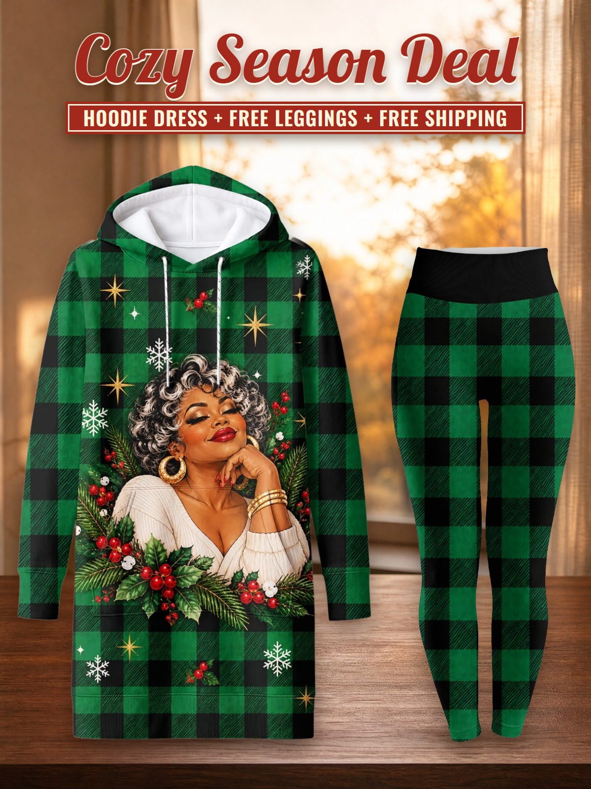 "Theluji" Hoodie Dress & Leggings Deal – Cozy Season Deal: hoodie dress + free leggings + free shipping