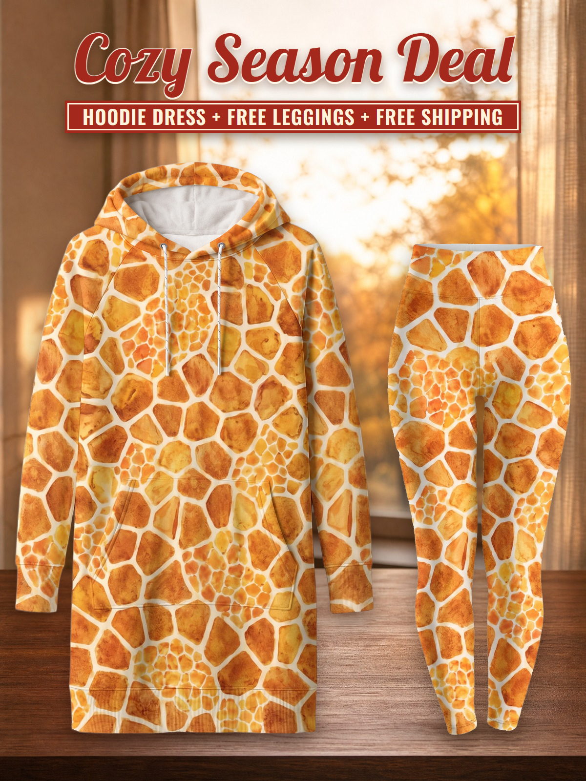 "Twiga" Hoodie Dress & Leggings Deal – Cozy Season Deal: hoodie dress + free leggings + free shipping