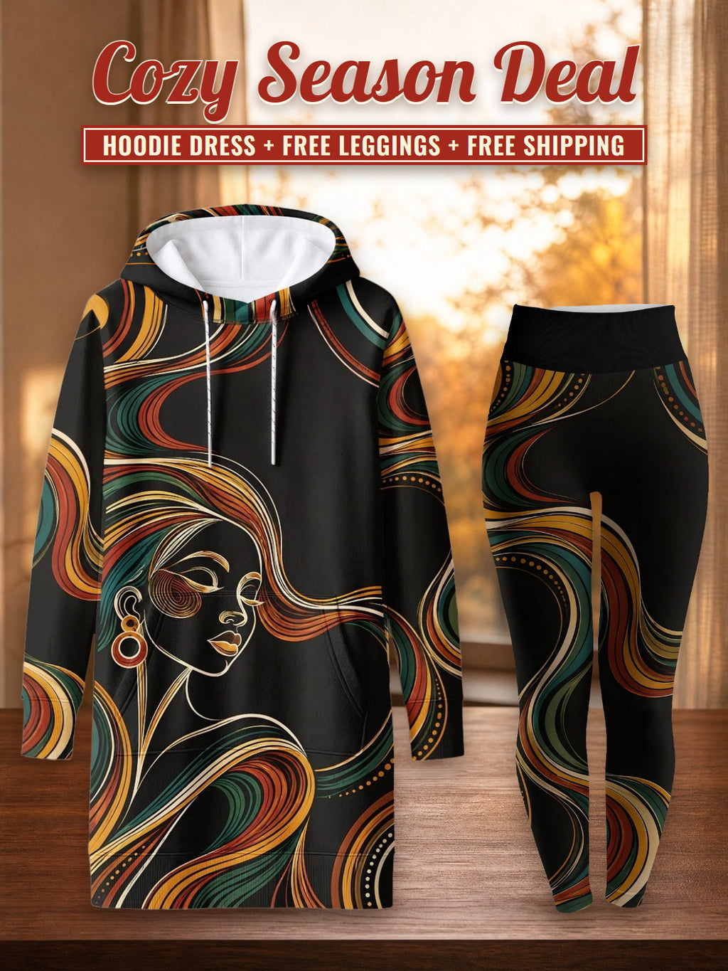 "Upepo" Hoodie Dress & Leggings Deal – Cozy Season Deal: hoodie dress + free leggings + free shipping