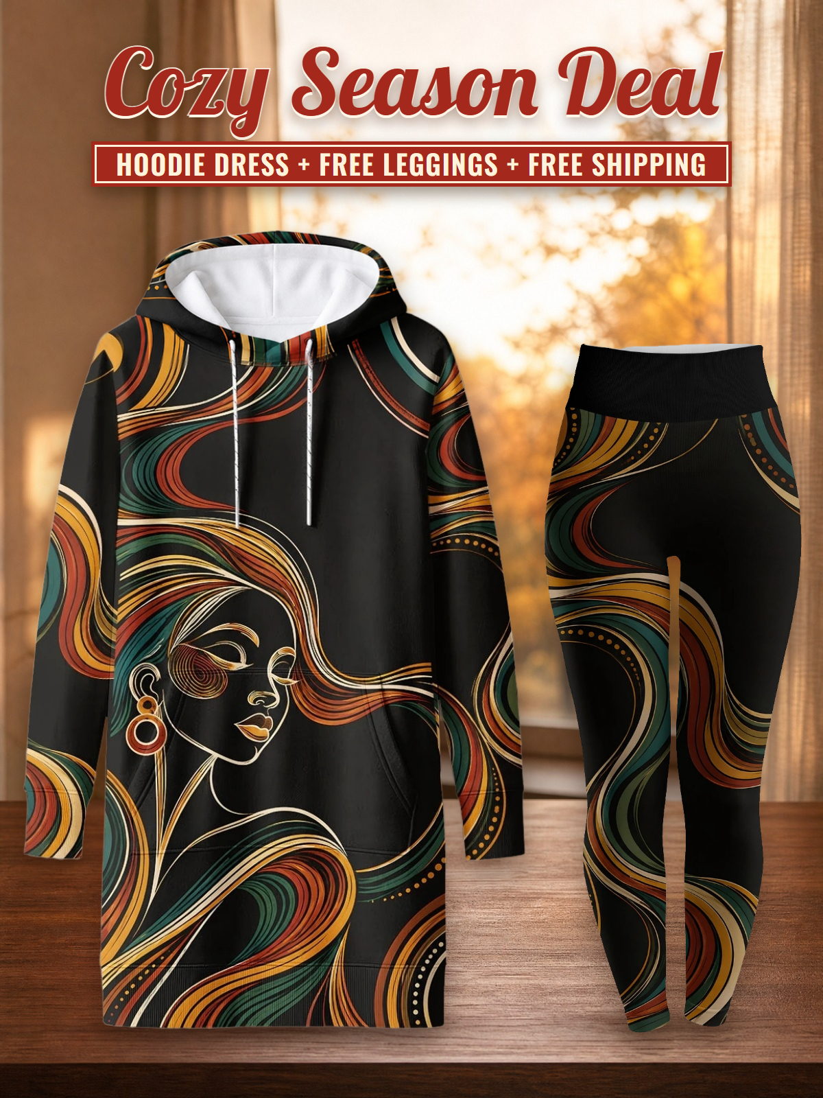 "Upepo" Hoodie Dress & Leggings Deal – Cozy Season Deal: hoodie dress + free leggings + free shipping