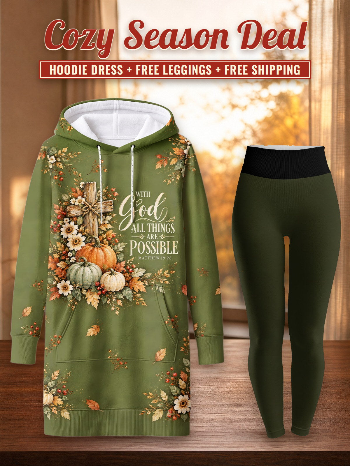 "Uwezo" Hoodie Dress & Leggings Deal – Cozy Season Deal: hoodie dress + free leggings + free shipping