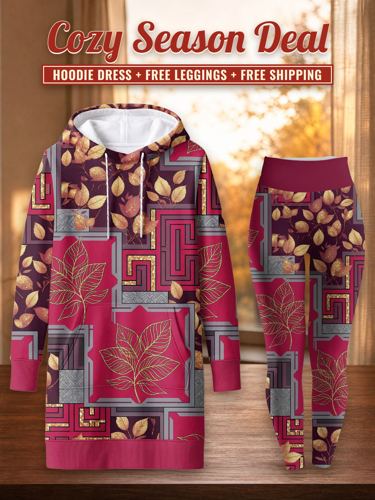 "Vuli" Hoodie Dress & Leggings Deal – Cozy Season Deal: hoodie dress + free leggings + free shipping