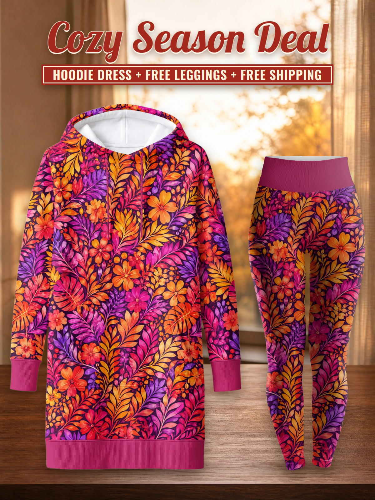 "Waridi" Hoodie Dress & Leggings Deal – Cozy Season Deal: hoodie dress + free leggings + free shipping