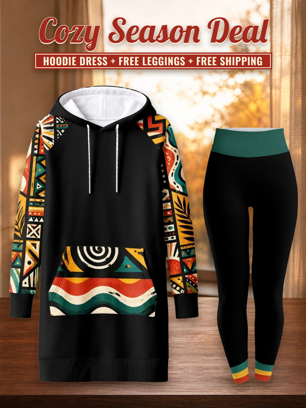"Weusi" Hoodie Dress & Leggings Deal – Cozy Season Deal: hoodie dress + free leggings + free shipping