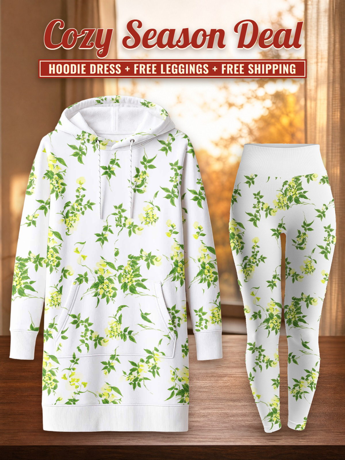 "Yasmini" Hoodie Dress & Leggings Deal – Cozy Season Deal: hoodie dress + free leggings + free shipping