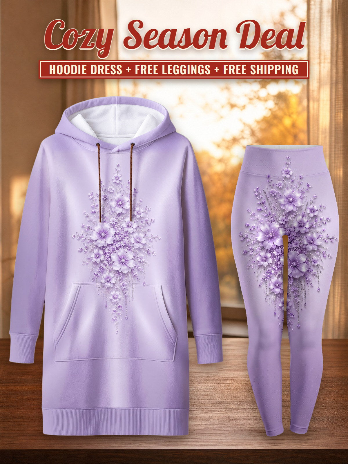 "Zambarau" Hoodie Dress & Leggings Deal – Cozy Season Deal: hoodie dress + free leggings + free shipping