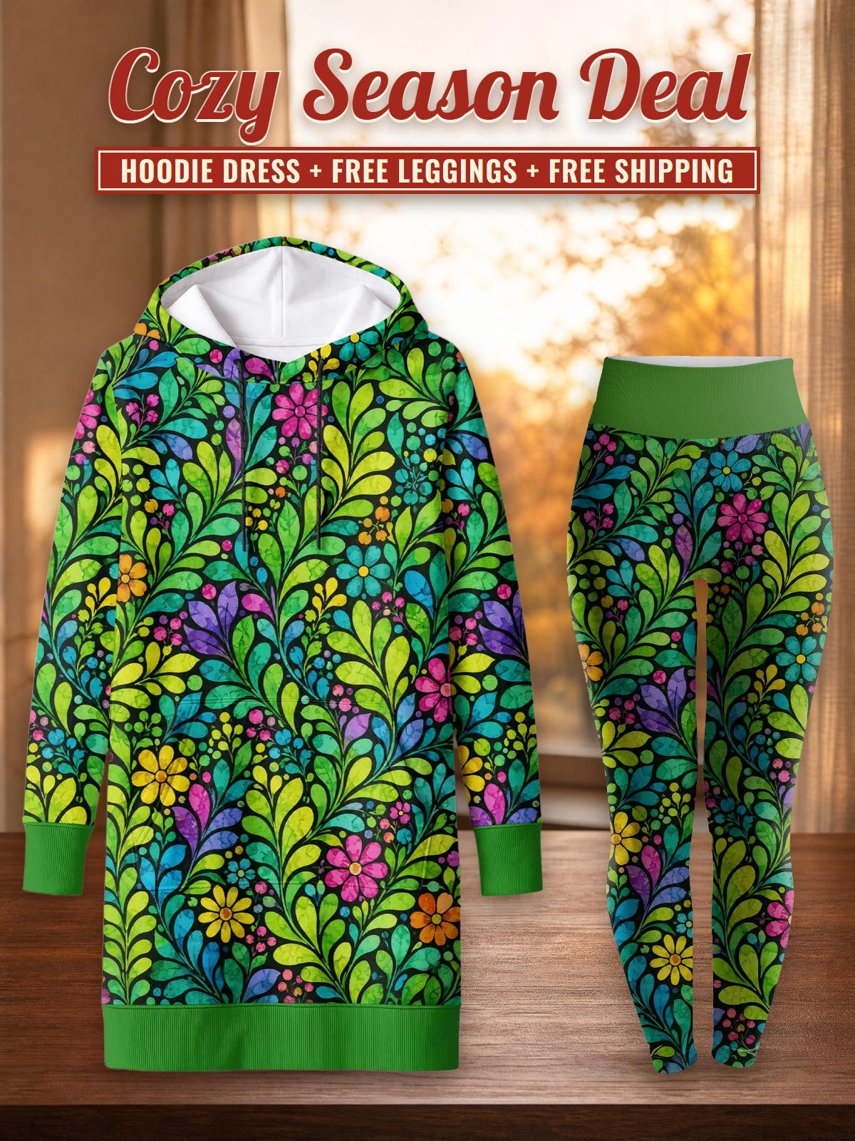 "Zumaridi" Hoodie Dress & Leggings Deal – Cozy Season Deal: hoodie dress + free leggings + free shipping