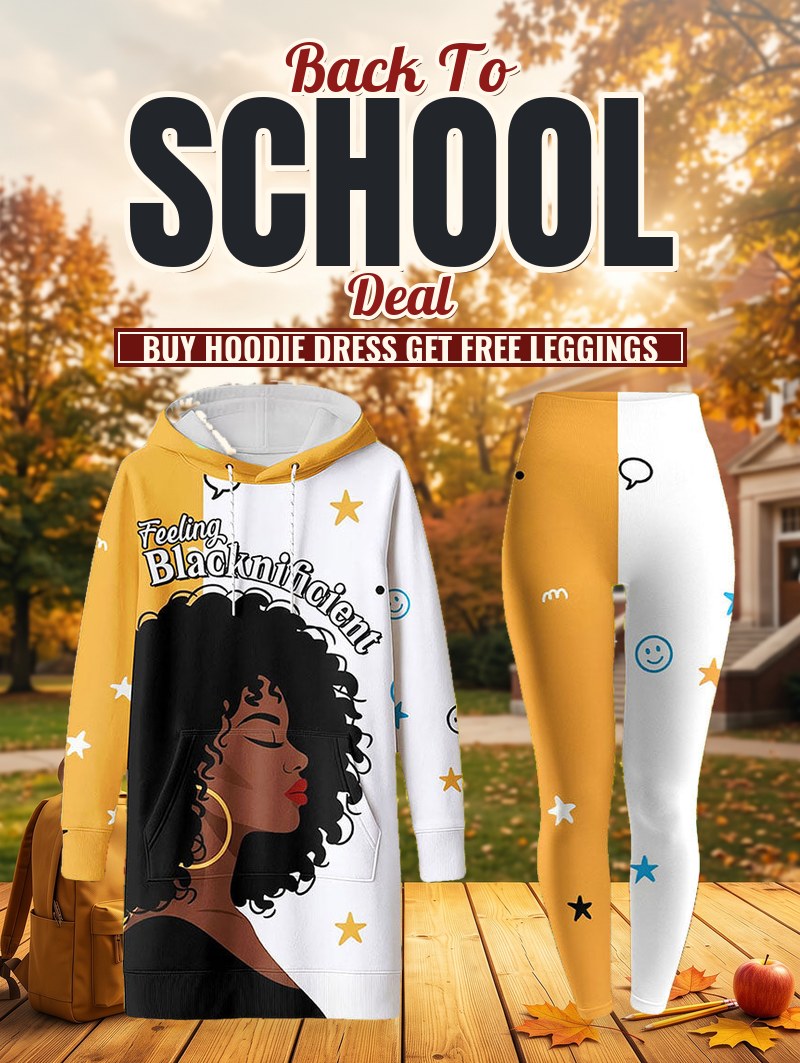 Feeling Blacknificient Hoodie Dress & leggings Deal