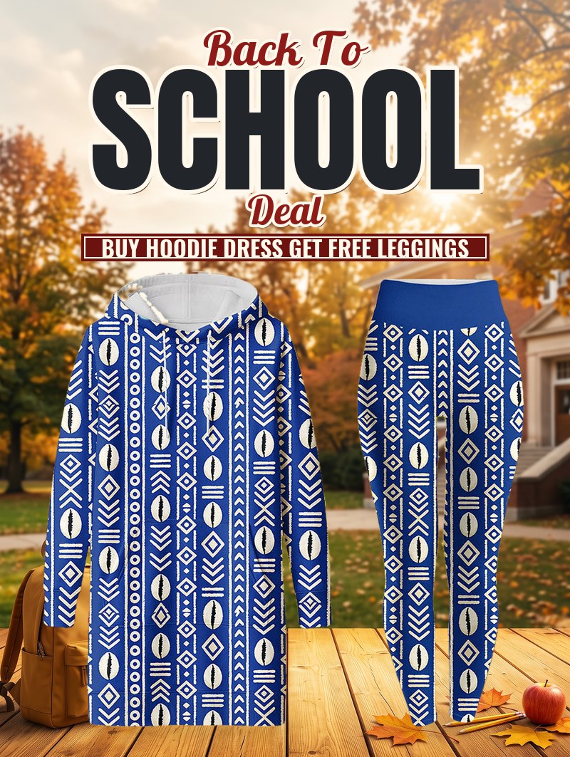 "Oshun" Royal Blue Hoodie Dress & Leggings Deal