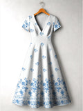 "Buluu" Short Sleeve Maxi Dress