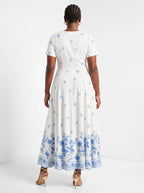 "Buluu" Short Sleeve Maxi Dress — side