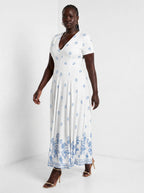 "Buluu" Short Sleeve Maxi Dress — full body