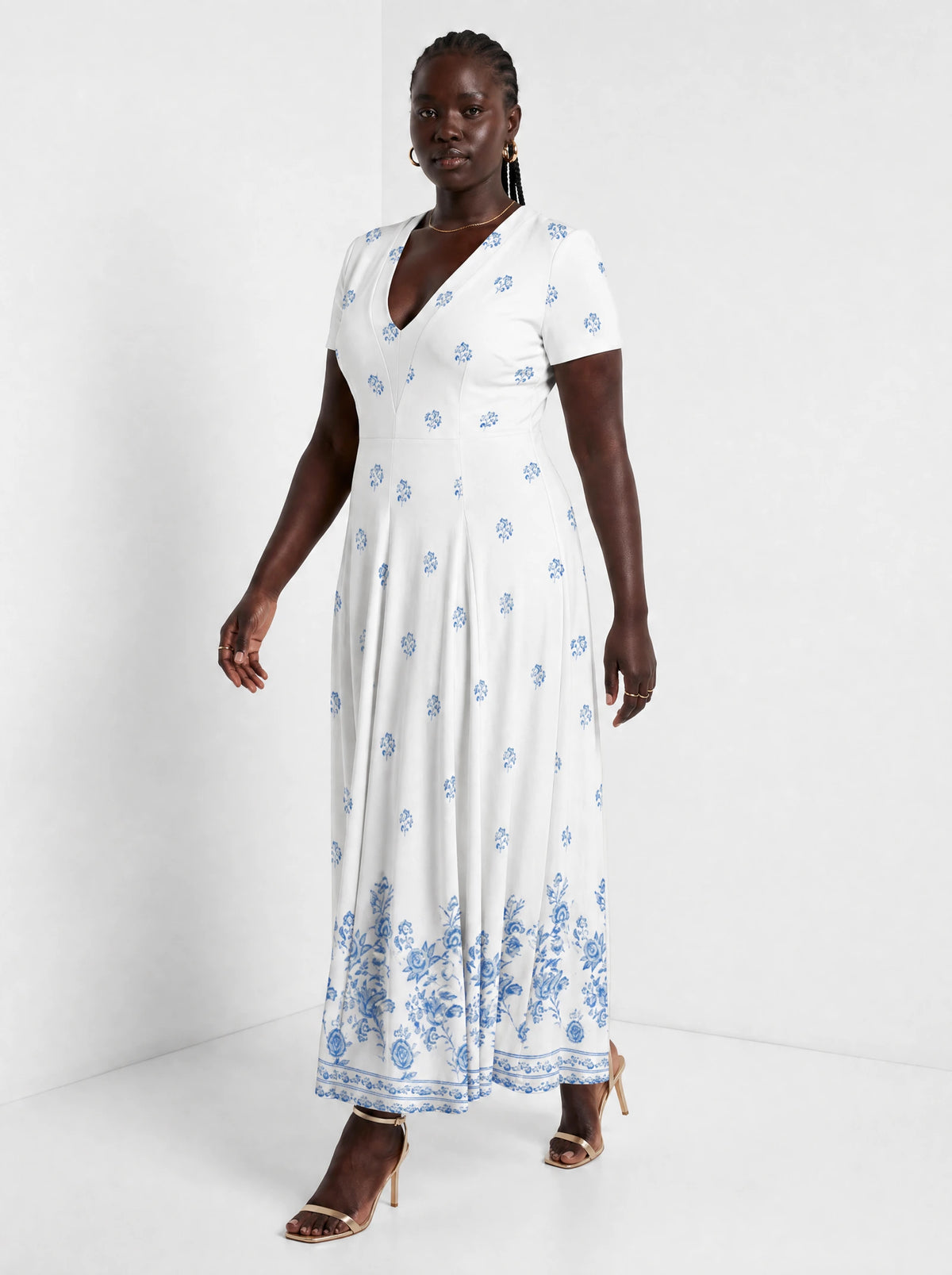 "Buluu" Short Sleeve Maxi Dress — full body
