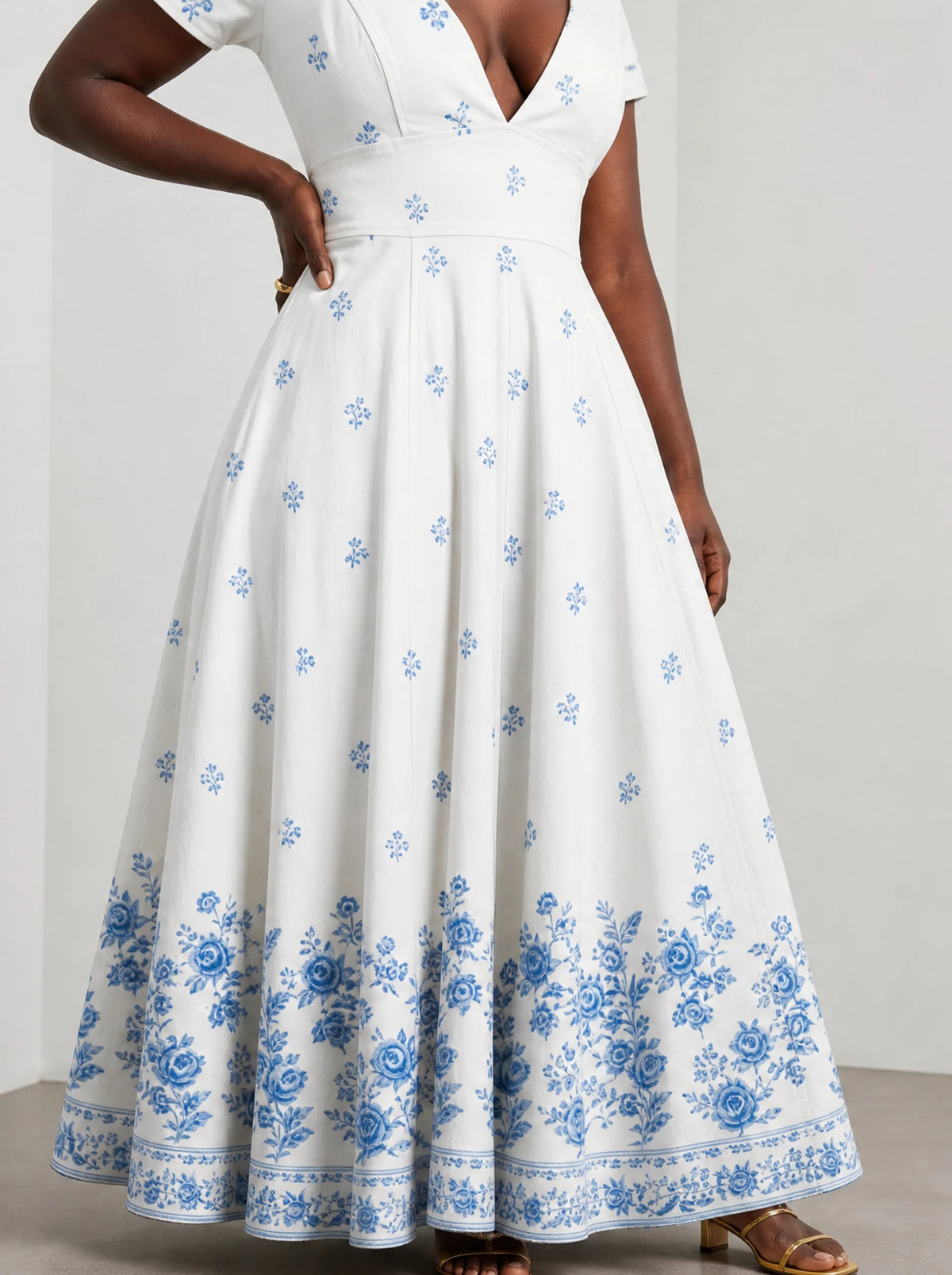 "Buluu" Short Sleeve Maxi Dress — back