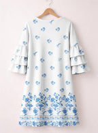 "Buluu" Stacked Ruffle Sleeve Dress