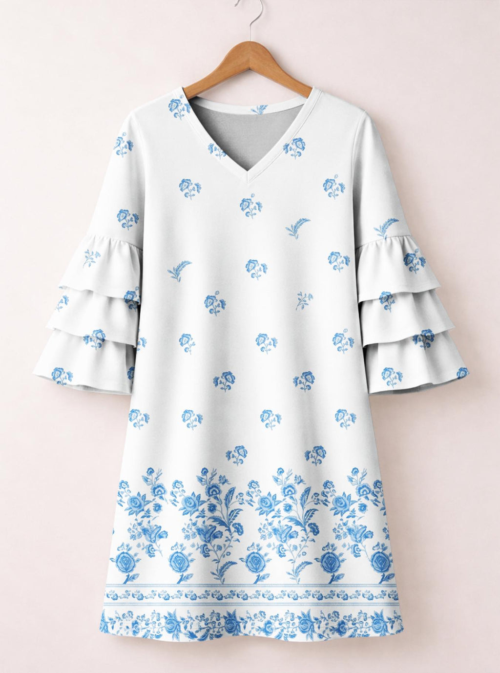 "Buluu" Stacked Ruffle Sleeve Dress