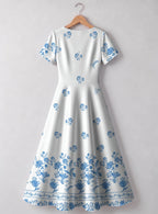 "Buluu" V Neck Midi Dress