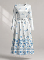 "Buluu" Long Sleeve Midaxi Dress
