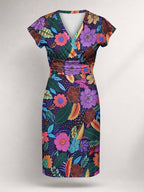 "Bustani" Cap Sleeve Midi Dress Promo
