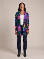 "Bustani" Long Cardigan — front view on model