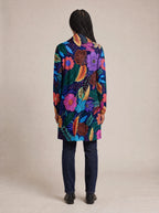 "Bustani" Long Cardigan — back view on model