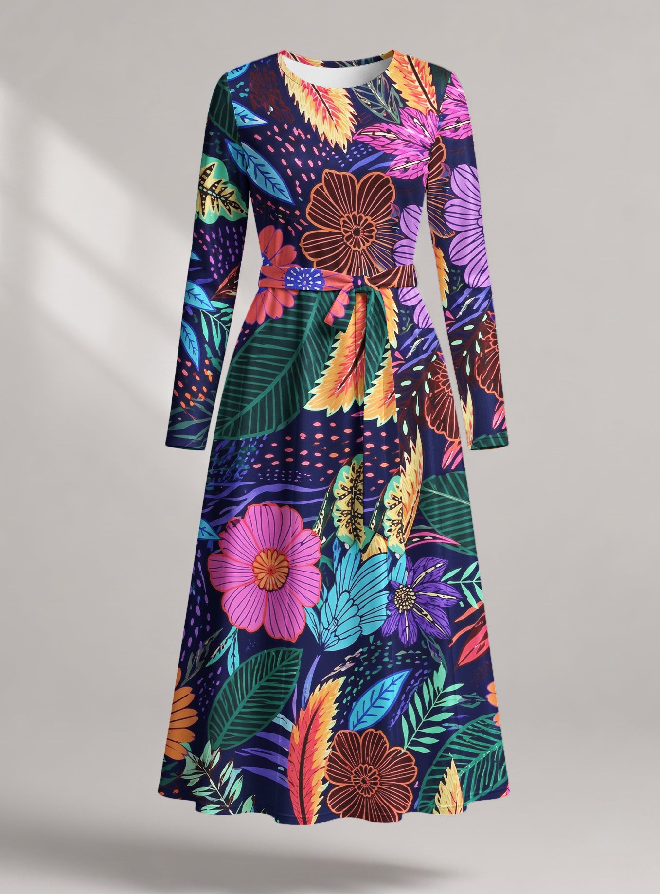 "Bustani" Viscose Midi Dress — front view