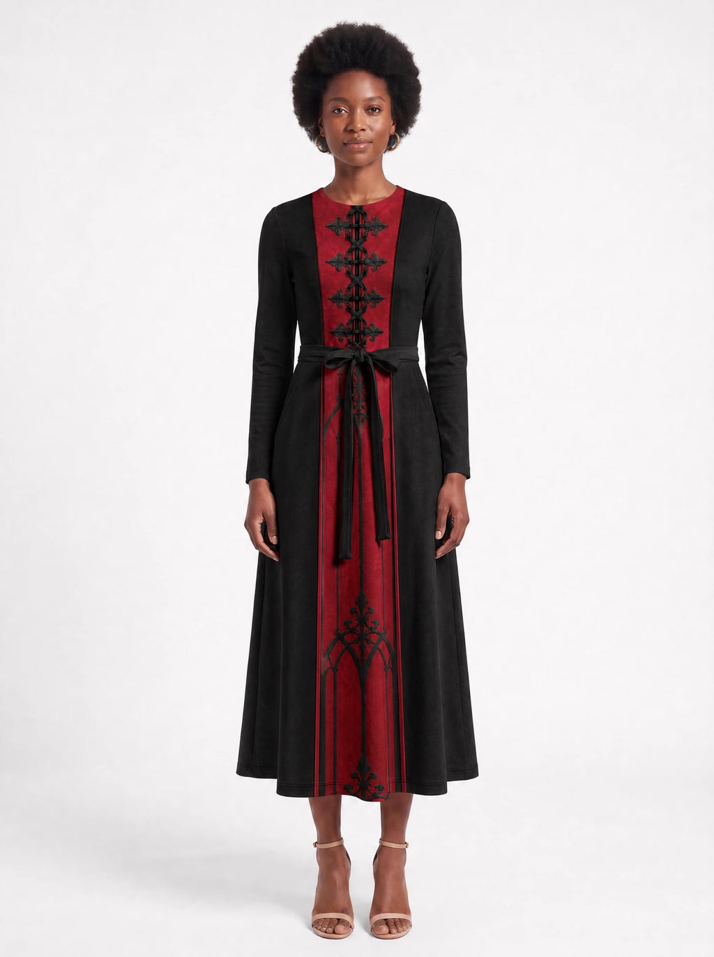 "Carmilla" Long Sleeve Midaxi Dress