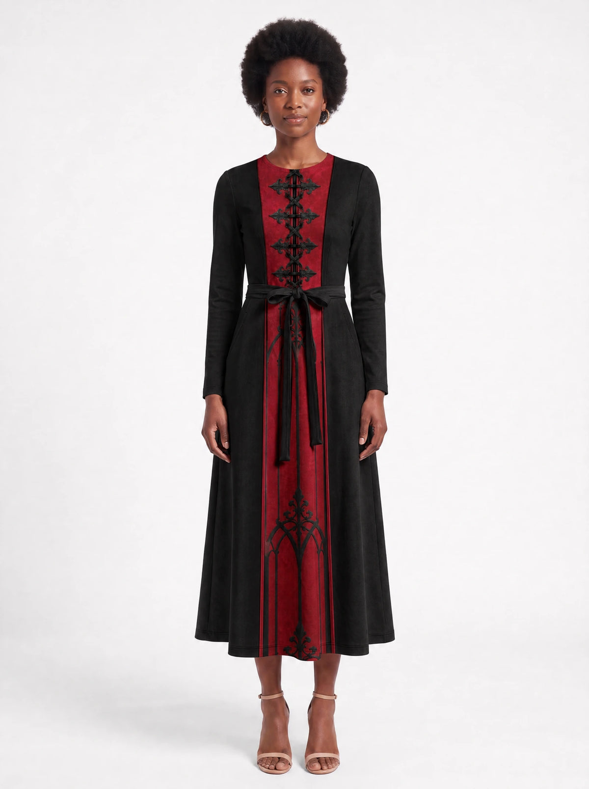 "Carmilla" Long Sleeve Midaxi Dress