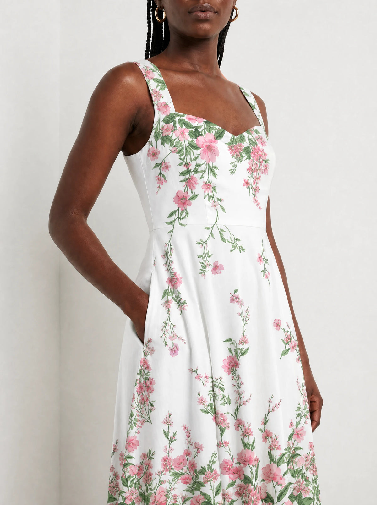"Chanua" Corset Dress — close-up of the bodice and the in-seam side pocket