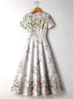 "Chanua" Short Sleeve Maxi Dress
