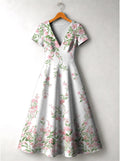 "Chanua" Short Sleeve Maxi Dress