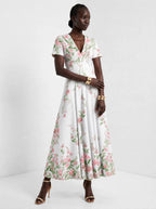 "Chanua" Short Sleeve Maxi Dress — front