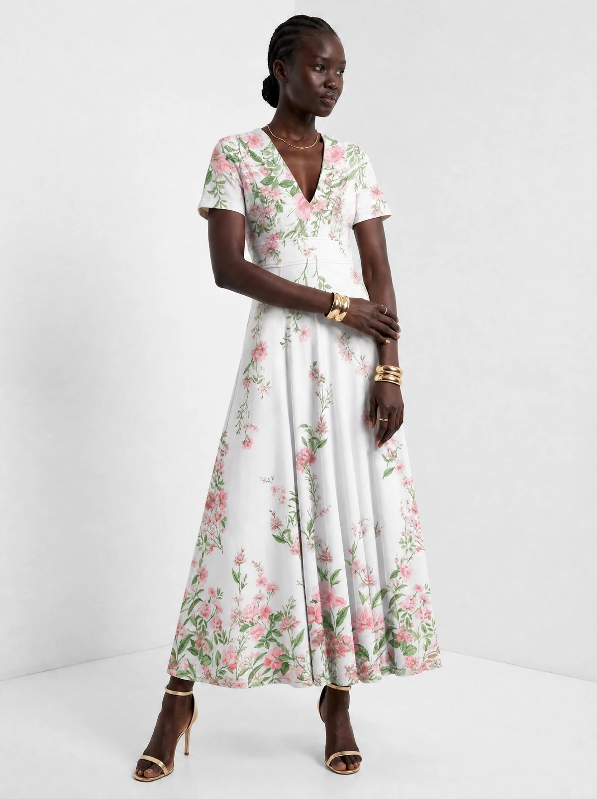 "Chanua" Short Sleeve Maxi Dress — front