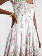 "Chanua" Short Sleeve Maxi Dress — back