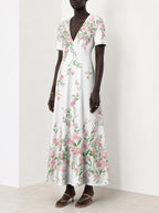 "Chanua" Short Sleeve Maxi Dress — on model