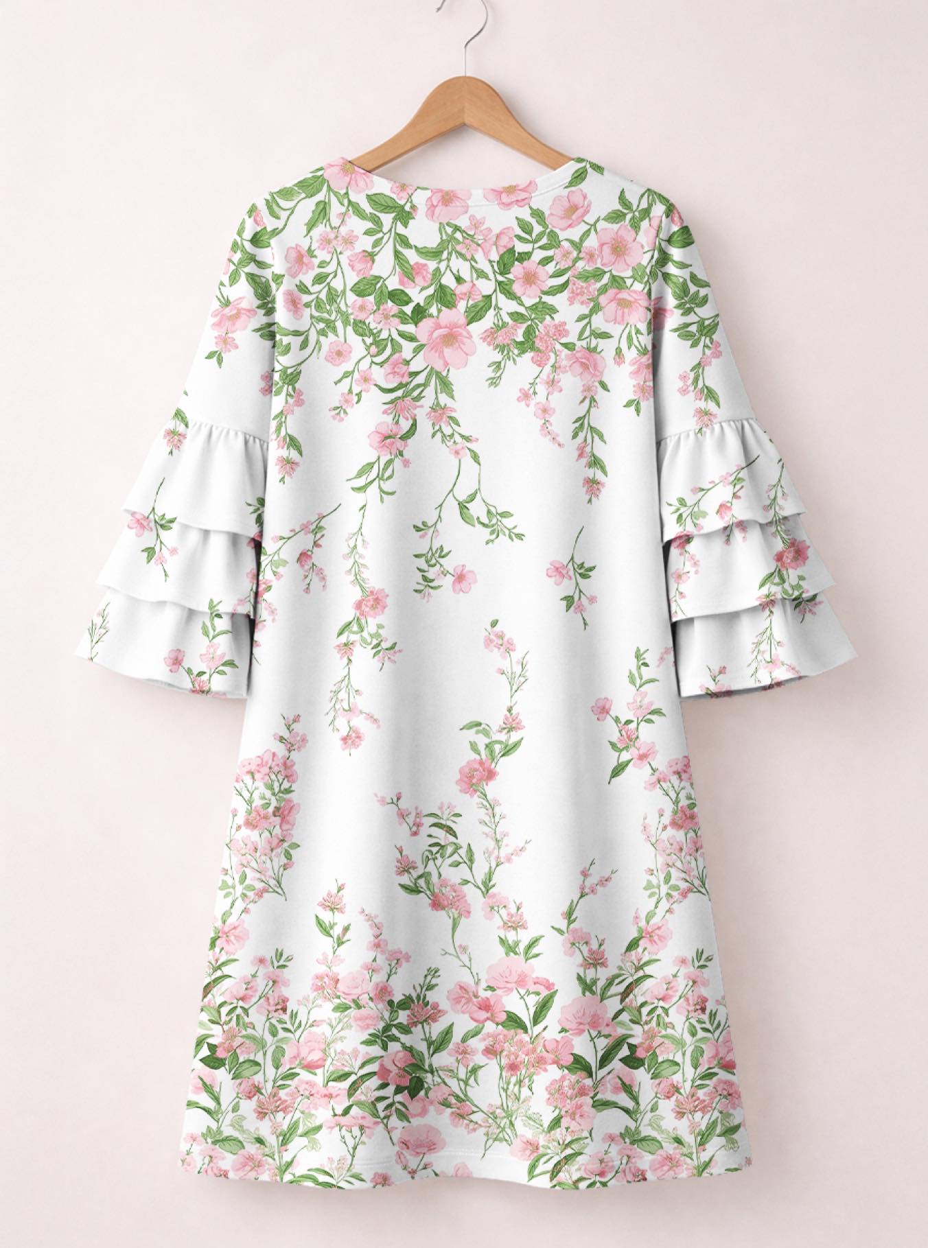 "Chanua" Stacked Ruffle Sleeve Dress