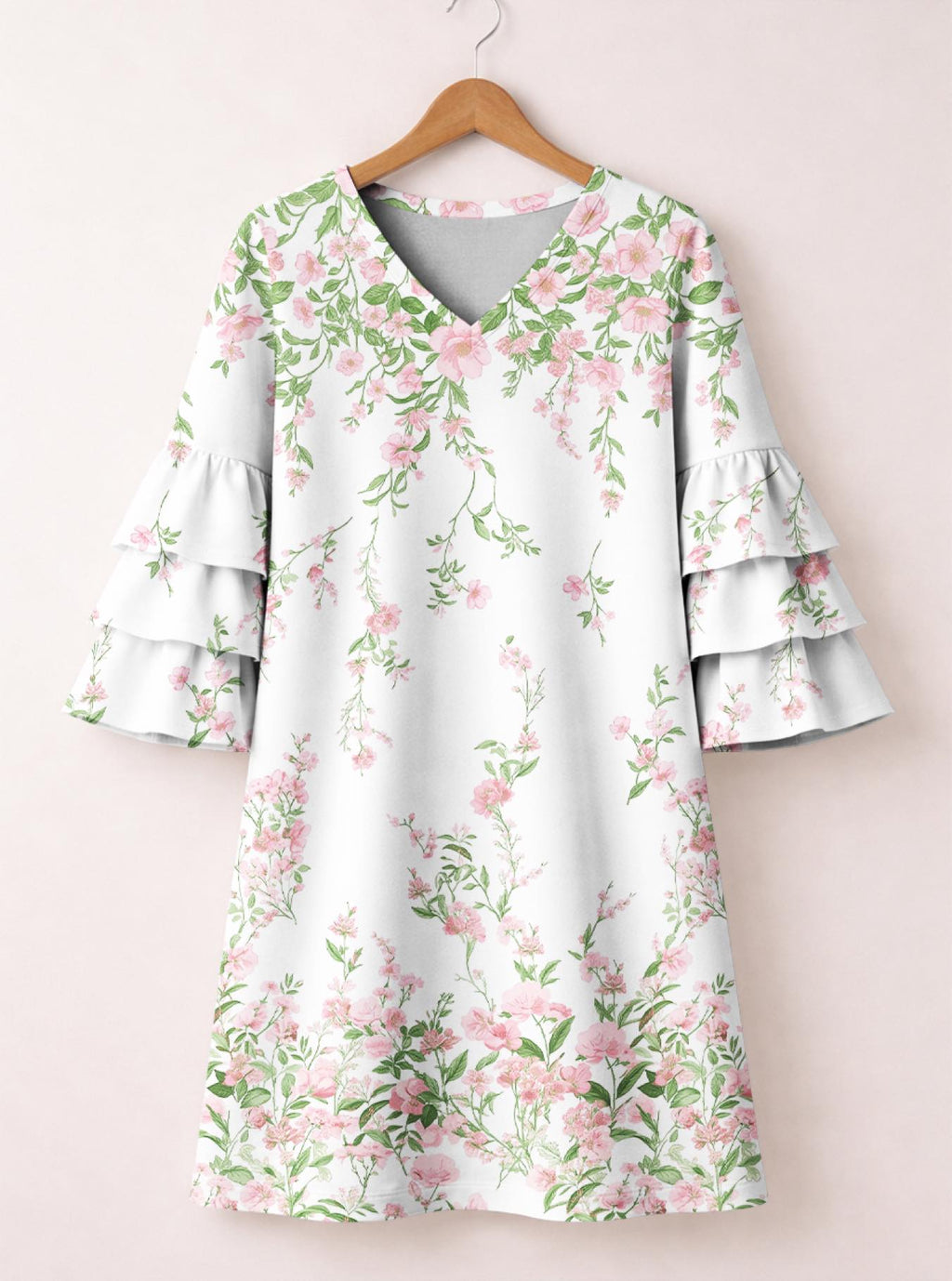 "Chanua" Stacked Ruffle Sleeve Dress