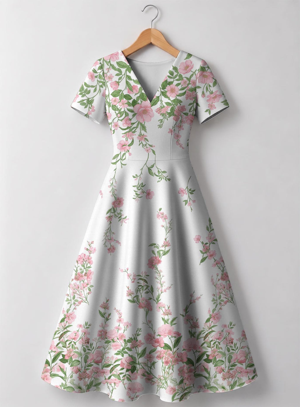"Chanua" V Neck Midi Dress