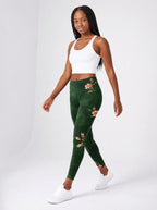 "Chipukizi" Leggings — side view on model, walking
