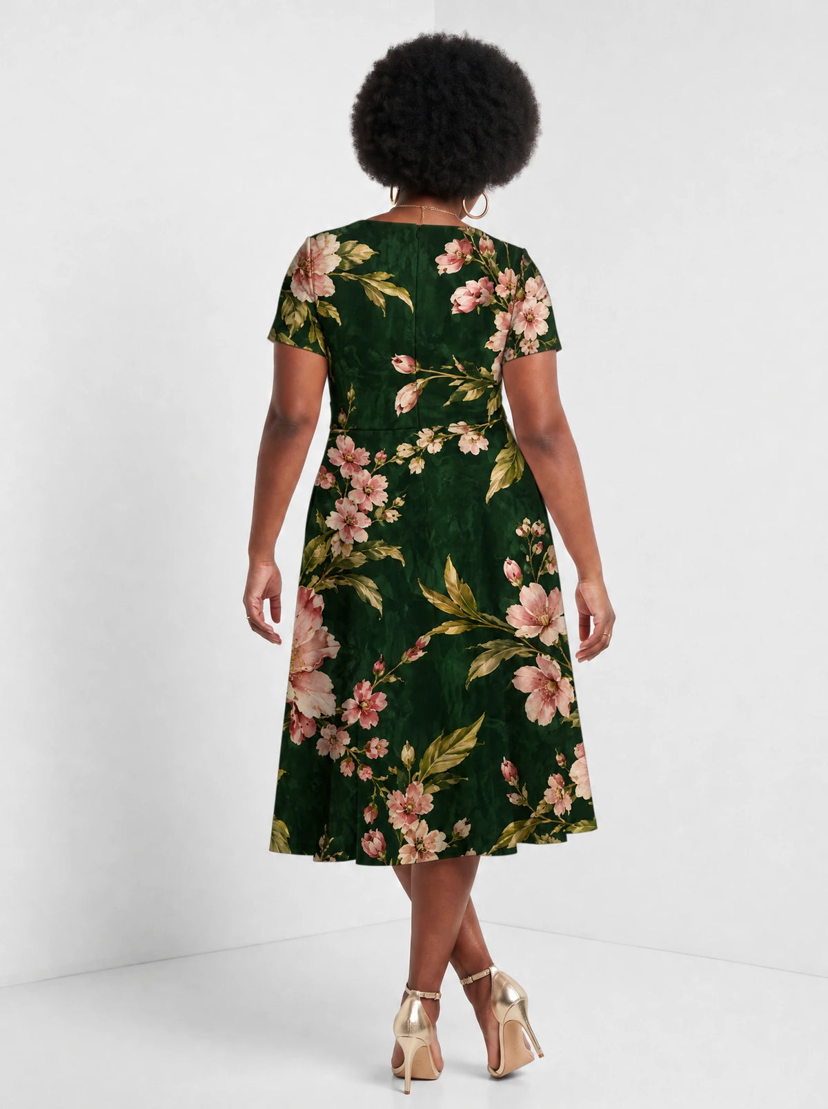 "Chipukizi" Sweetheart Midi Dress — back view on model