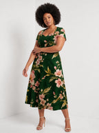 "Chipukizi" Sweetheart Midi Dress — styled on model