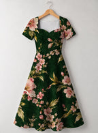 "Chipukizi" Sweetheart Midi Dress — front flat