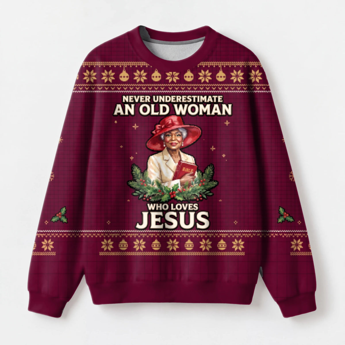 "Church Lady" Christmas Sweatshirt — front view