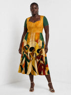 "Dada" Sweetheart Midi Dress — front view on model