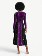 "Dark Fairy" Long Sleeve Midaxi Dress — back view on model